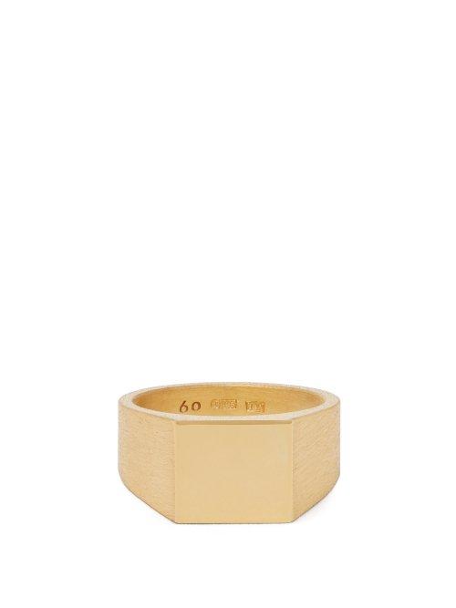 Matchesfashion.com All Blues - Polished And Brushed Gold Plated Ring - Mens - Gold