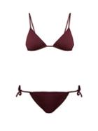 Matchesfashion.com Eres - Mouna And Malou Triangle Bikini - Womens - Burgundy