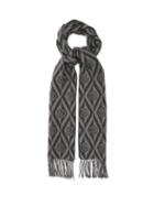Ladies Accessories Lescarf - Logo-jacquard Wool Scarf - Womens - Grey Multi
