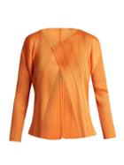 Matchesfashion.com Pleats Please Issey Miyake - Cropped Pleated Cardigan - Womens - Orange