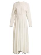Natasha Zinko Beaded Slogan-back Silk Long-sleeve Dress