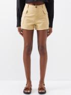Frame - Flap-pocket Cotton-blend Shorts - Womens - Beige