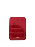 Matchesfashion.com Chlo - Walden Crocodile Embossed Leather Cardholder - Womens - Red