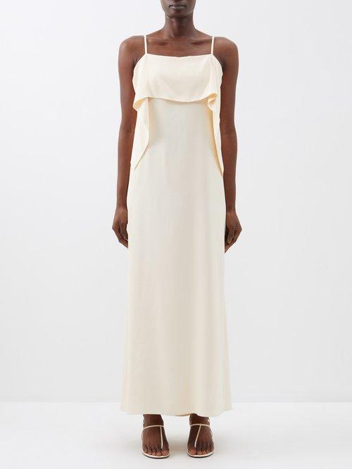 Toteme - Open-back Twill Midi Dress - Womens - Blush