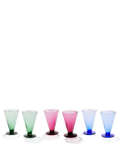 Emporio Sirenuse - Set Of Six Aria Wine Glasses - Multi