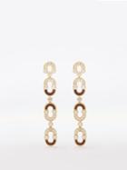Viltier - Magnetic Trio Diamond & 18kt Gold Earrings - Womens - Brown Gold