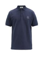 Matchesfashion.com Stone Island - Logo-patch Cotton-piqu Polo Shirt - Mens - Blue