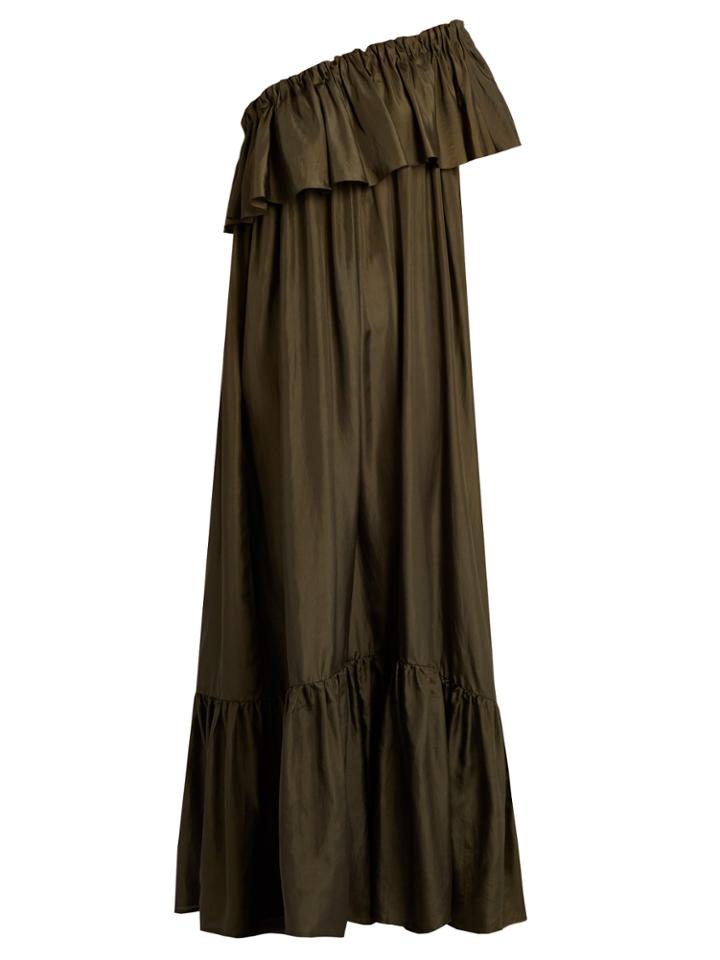 Kalita La Fontelliana One-shoulder Silk-habotai Dress