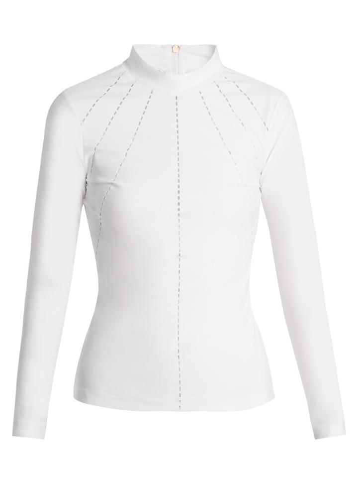Charli Cohen Cut Here Laser-cut Rash-guard Top