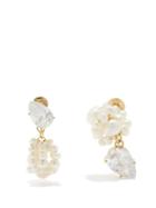 Completedworks - Mismatched Pearl & Recycled Gold-plated Earrings - Womens - Pearl