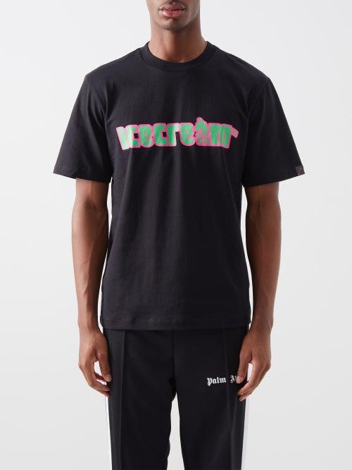 Icecream - Soft Serve-print Cotton-jersey T-shirt - Mens - Black Print