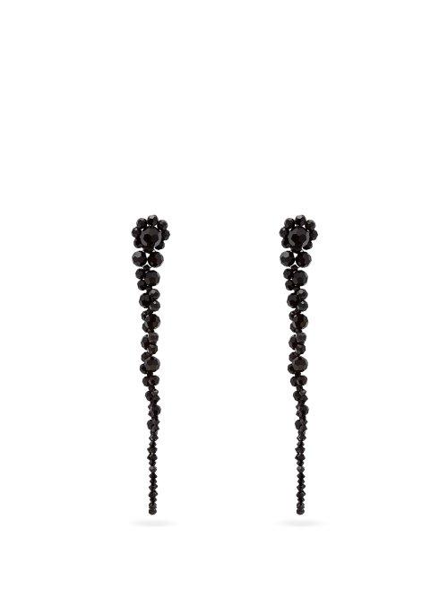 Matchesfashion.com Simone Rocha - Drip Beaded Drop Earrings - Womens - Black