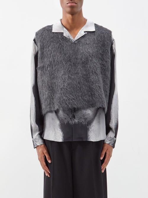 Our Legacy - Double Lock Fluffy-knit Sweater Vest - Mens - Dark Grey