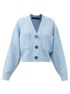 Matchesfashion.com Proenza Schouler - Patch-pocket Cropped Cashmere-blend Cardigan - Womens - Blue