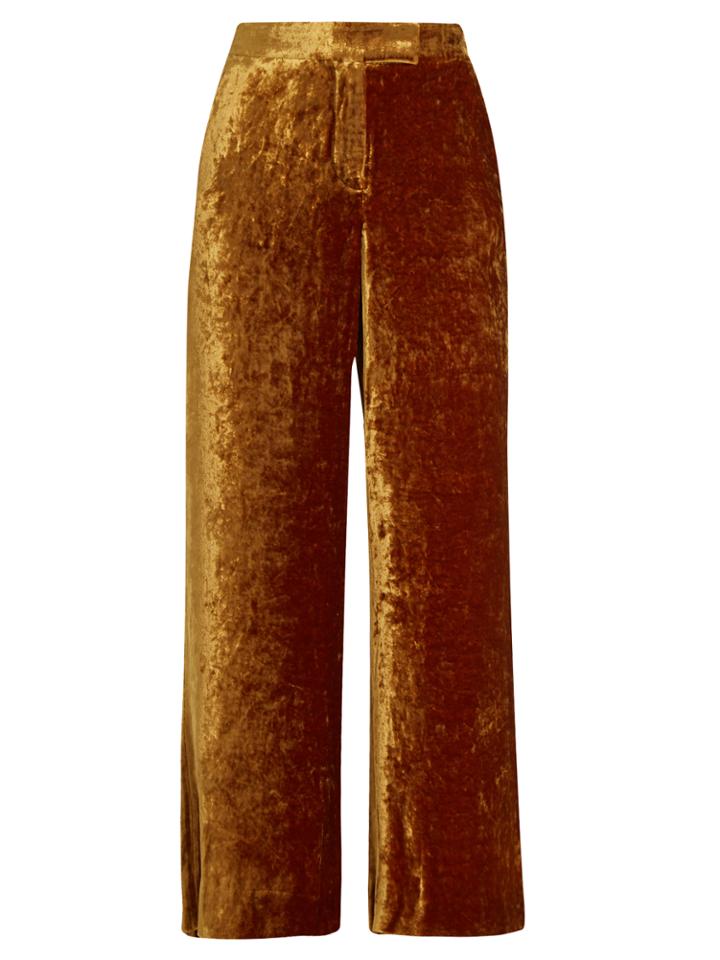 A.l.c. Robbie Cropped Wide-leg Velvet Trousers