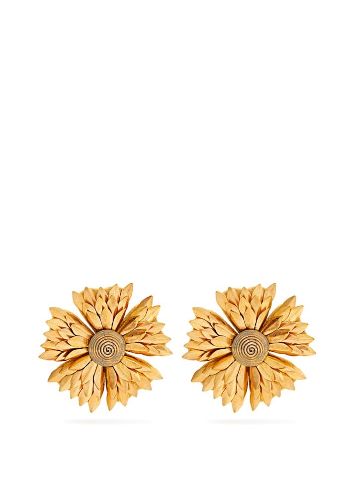 Rebecca De Ravenel Flower Clip-on Earrings