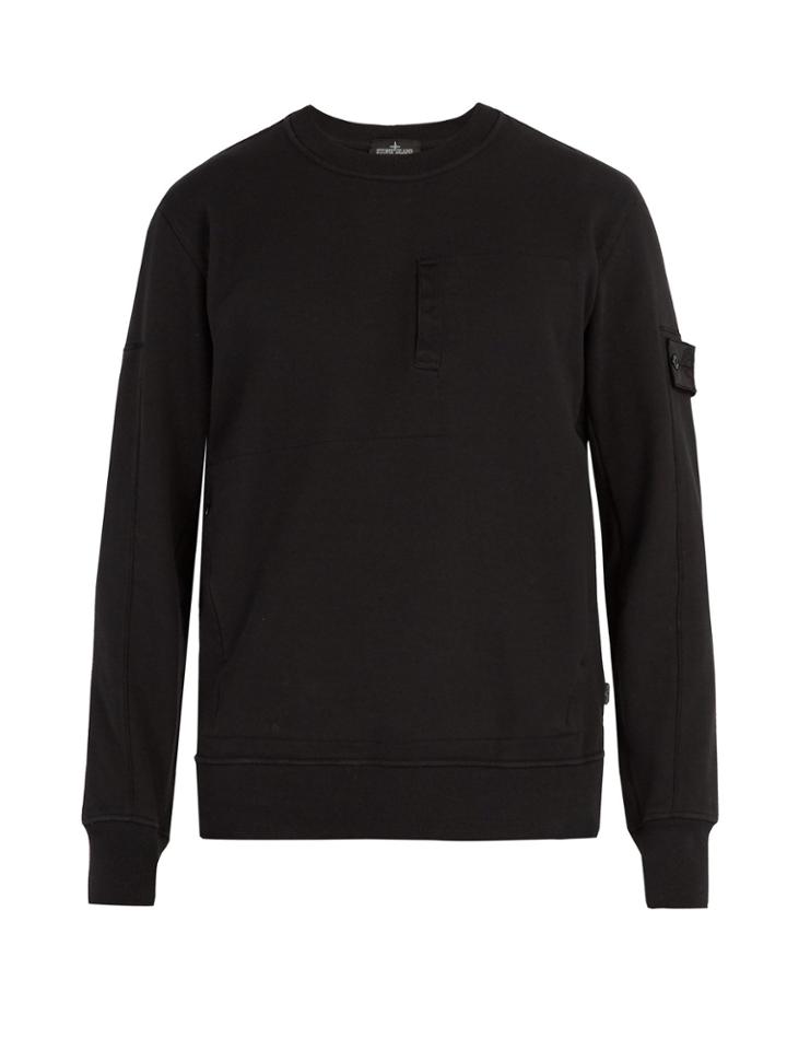 Stone Island Shadow Project Crew-neck Zip-pocket Cotton Sweatshirt