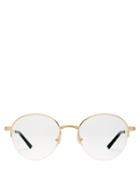 Matchesfashion.com Cartier Eyewear - Screw Stud Round Frame Glasses - Mens - Gold