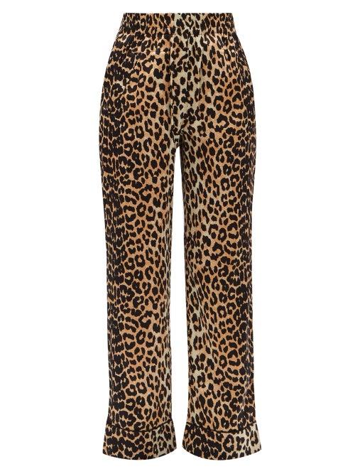 Matchesfashion.com Ganni - Leopard-print Silk-blend Trousers - Womens - Leopard