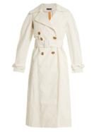 Matchesfashion.com Anna October - Double Breasted Coated Linen Blend Trench Coat - Womens - White