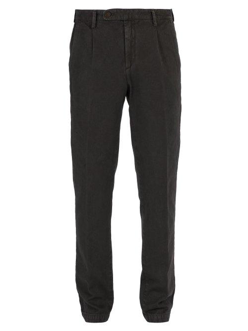 Matchesfashion.com Massimo Alba - Cotton And Cashmere Blend Trousers - Mens - Charcoal