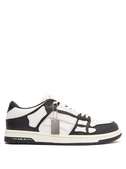 Matchesfashion.com Amiri - Skel Top Leather Trainers - Mens - Black White