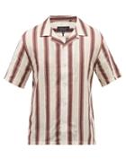 Mens Rtw Rag & Bone - Avery Jacquard-striped Cotton-blend Hopsack Shirt - Mens - White Multi