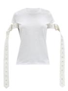 Matchesfashion.com Marques'almeida - Belt-sleeve Cotton-jersey T-shirt - Womens - White