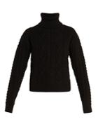 Saint Laurent Roll-neck Aran-knit Wool Sweater