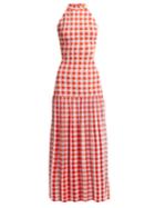 Sonia Rykiel Halterneck Gingham Stretch-knit Dress