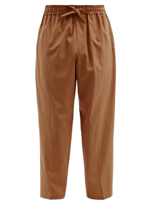 Matchesfashion.com Umit Benan B+ - Julian Drawstring-waist Cotton-blend Trousers - Mens - Brown