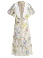 Matchesfashion.com See By Chlo - Floral And Geometric Print Chiffon Maxi Dress - Womens - White Multi