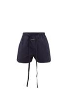 Matchesfashion.com Fear Of God - Logo Plaque Hammered Ripstop Shorts - Mens - Navy