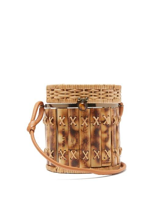 Matchesfashion.com Wai Wai - Bongo Bamboo And Wicker Basket Bag - Womens - Brown Multi
