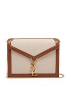Matchesfashion.com Saint Laurent - Cassandra Canvas And Leather Shoulder Bag - Womens - Beige Multi