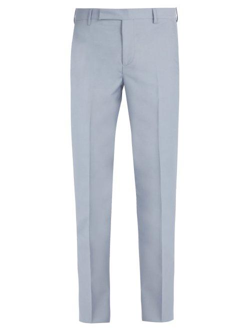 Matchesfashion.com Paul Smith - Soho Wool And Mohair Blend Suit Trousers - Mens - Light Blue