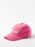 Palm Angels - Logo-embroidered Cotton-twill Cap - Mens - Pink White