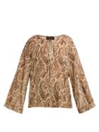 Matchesfashion.com Nili Lotan - Acadia Paisley Print Silk Blouse - Womens - Black Beige