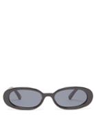 Le Specs - Outta Love Oval Acetate Sunglasses - Womens - Black