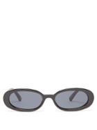 Le Specs - Outta Love Oval Acetate Sunglasses - Womens - Black