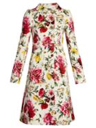 Dolce & Gabbana Floral-brocade Point-collar Double-breasted Coat