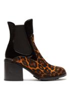 Matchesfashion.com Fabrizio Viti - Madison Leopard Print Leather Ankle Boots - Womens - Leopard