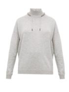 Matchesfashion.com Brunello Cucinelli - Crystal Embroidered Wool Blend Sweater - Womens - Light Grey