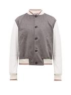 Matchesfashion.com Thom Browne - Cashmere And Leather Bomber Jacket - Mens - Grey