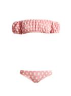 Matchesfashion.com Lisa Marie Fernandez - Leandra Polka Dot Terry Bikini - Womens - Pink Multi