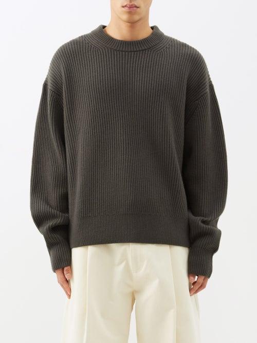 Studio Nicholson - Dropped-shoulder Ribbed-merino Sweater - Mens - Beige