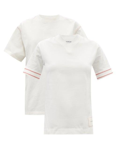Ladies Rtw Victoria Beckham - Pack Of Two Organic-cotton Jersey T-shirts - Womens - White