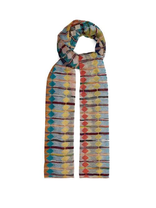 Matchesfashion.com Missoni - Metallic Diamond Knit Scarf - Womens - Multi