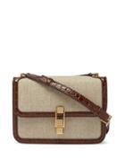 Matchesfashion.com Saint Laurent - Carr Medium Leather-trim Canvas Shoulder Bag - Womens - Brown Multi