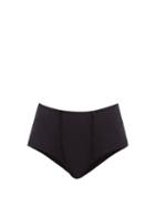 Marysia - Chesapeake Scalloped High-rise Bikini Briefs - Womens - Black